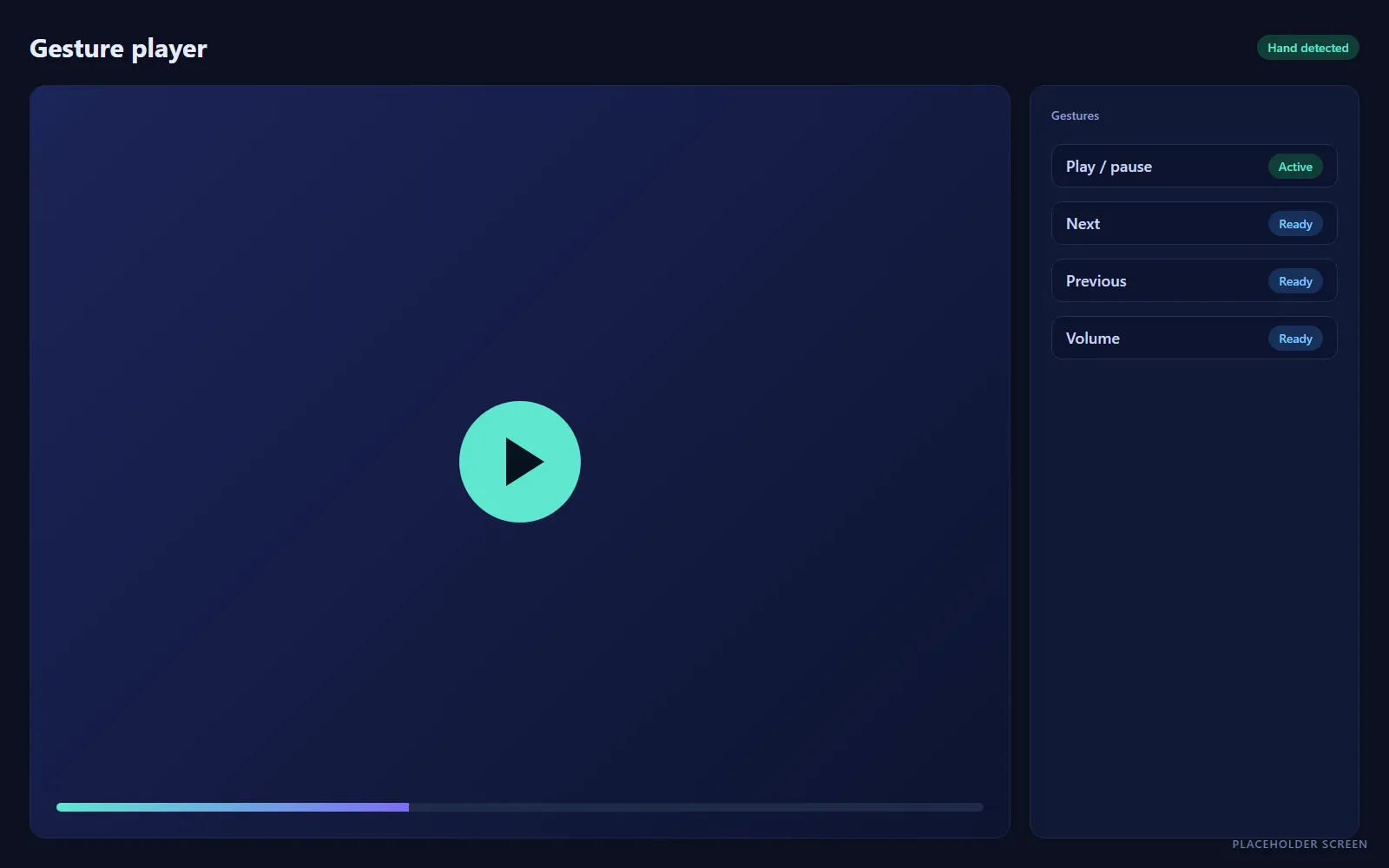 Placeholder for the media player screen