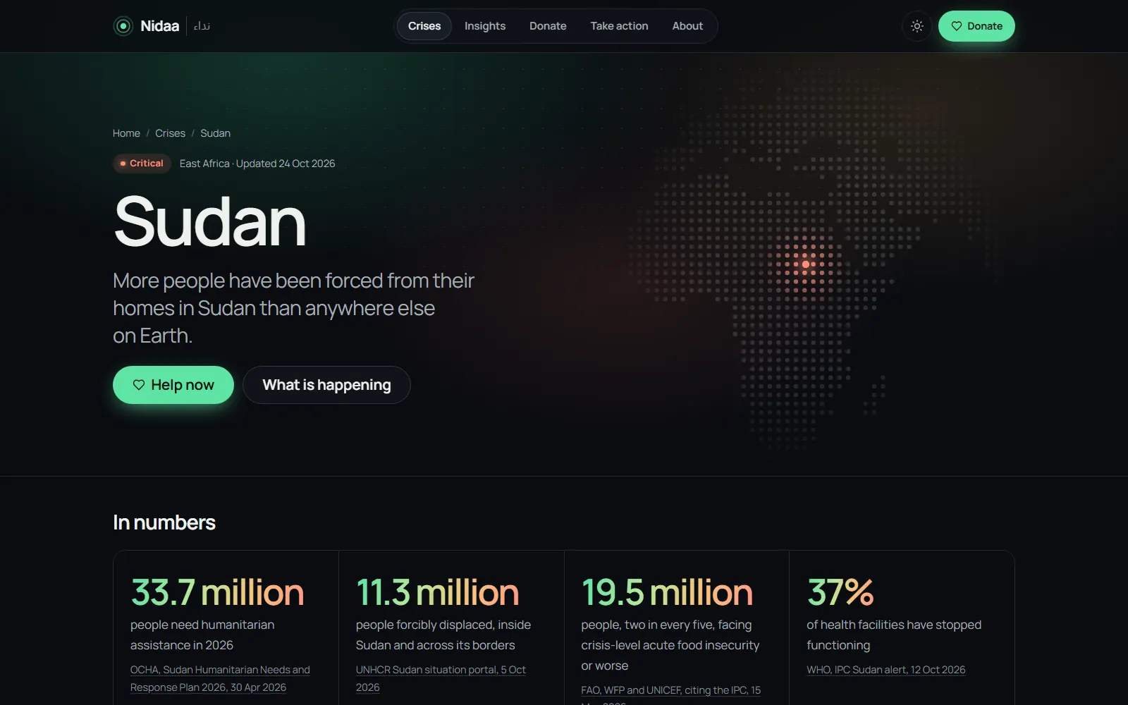 The Sudan briefing with its zoomed map