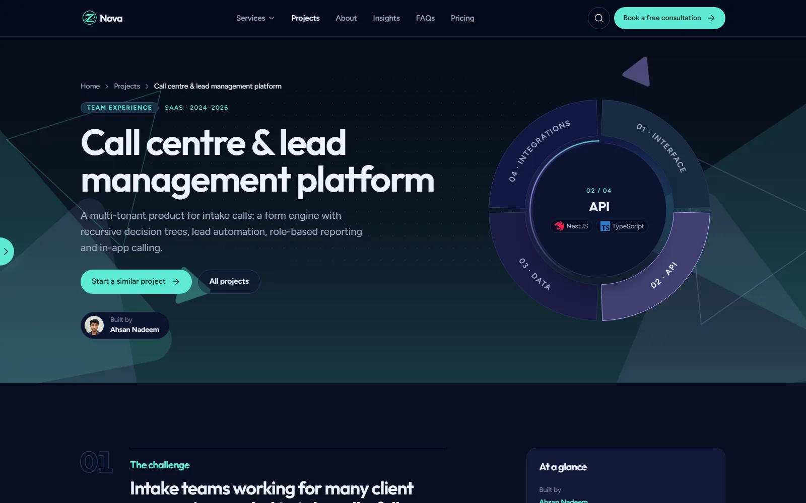 A project page with its architecture layer wheel